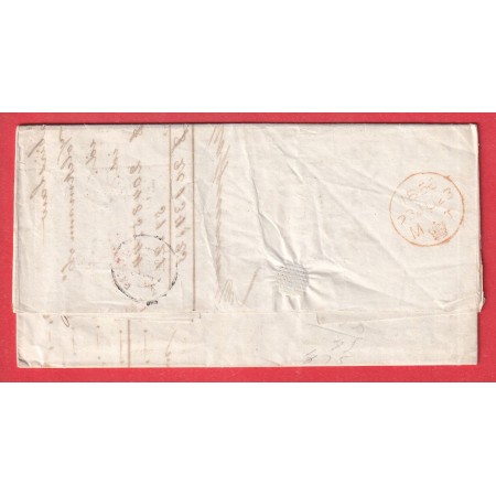 STEAMER AFRICA NEW YORK 1856 LIGNE ANGLAISE VIA LONDON 1856 TAXE TAMPON 13 POUR PARIS