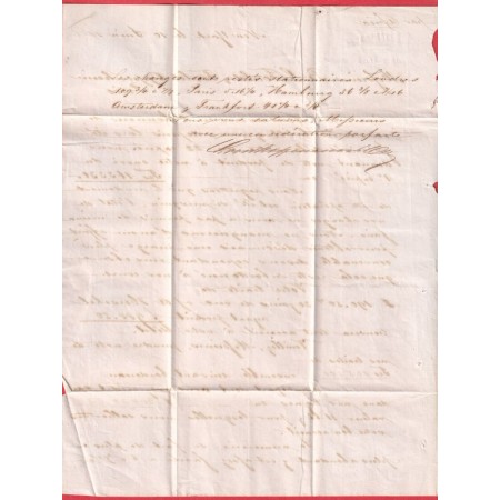 STEAMER AFRICA NEW YORK 1856 LIGNE ANGLAISE VIA LONDON 1856 TAXE TAMPON 13 POUR PARIS