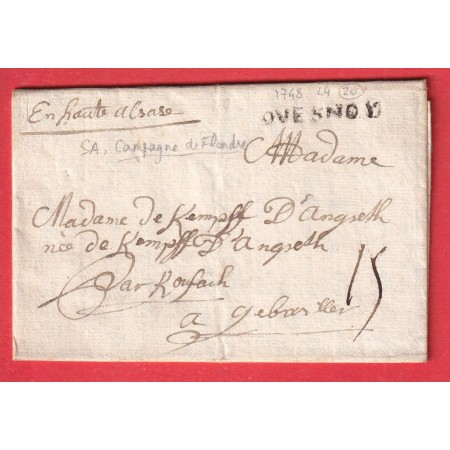 MARQUE QUESNOY LE QUESNOY NORD LN°4 1748 INDICE 20 GUEWILLER GUERRE SUCCESSION D'AUTRICHE