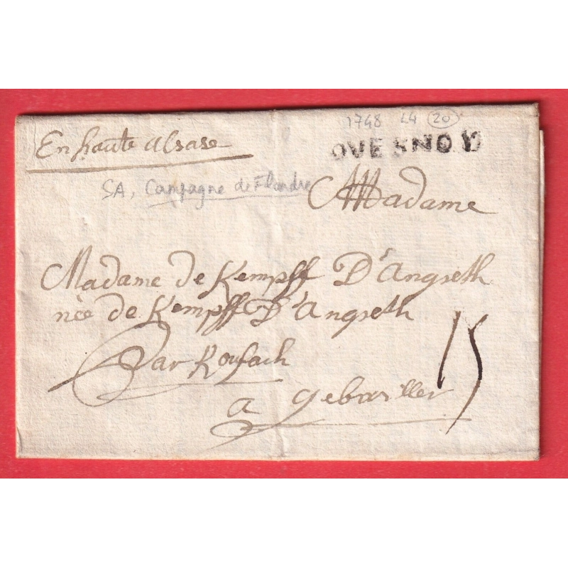 MARQUE QUESNOY LE QUESNOY NORD LN°4 1748 INDICE 20 GUEWILLER GUERRE SUCCESSION D'AUTRICHE