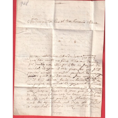 MARQUE QUESNOY LE QUESNOY NORD LN°4 1748 INDICE 20 GUEWILLER GUERRE SUCCESSION D'AUTRICHE