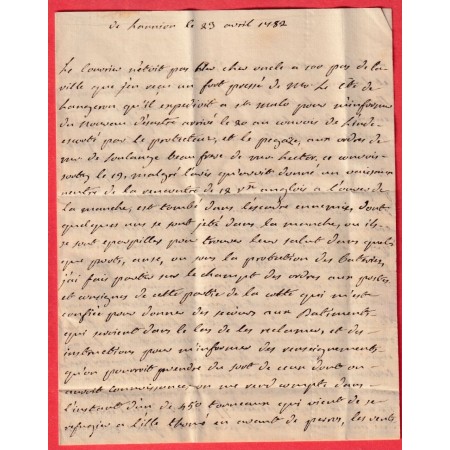 MARQUE LANNION COTES DU NORD LN°1 1782 INDICE 15 POUR PARIS