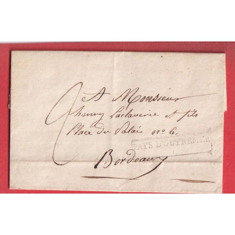 MARQUE PAYS OUTREMER ILE DE CUBA 1835 POUR BORDEAUX