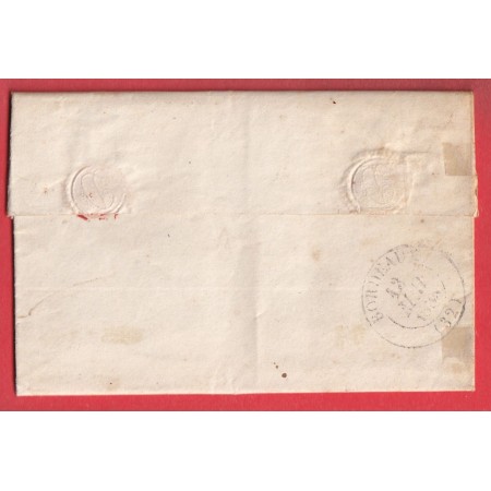 MARQUE PAYS OUTREMER ILE DE CUBA 1835 POUR BORDEAUX
