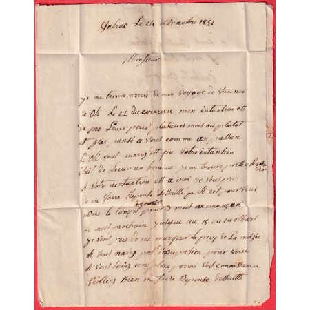 CURSIVE 33 ST BAUZILLE DE PUTOIS HERAULT TAXE 25C TAMPON POUR CASTRIES 1852 INDICE 17