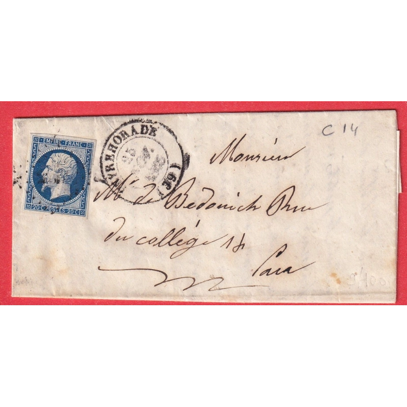 N°14 PC 2422 PEYREHORADE LANDES CAD TYPE 14 INDICE 14 POUR PAU BASSES PYRENEES