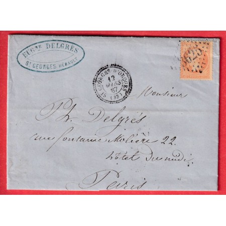 N°23 GC 3625 ST GEORGES D'ORQUES HERAULT CAD TYPE 22 POUR PARIS