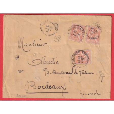 N°117 X3 CAD VIC EN BIGORRE HAUTES PYRENEES TRIPLE PORT POUR BORDEAUX