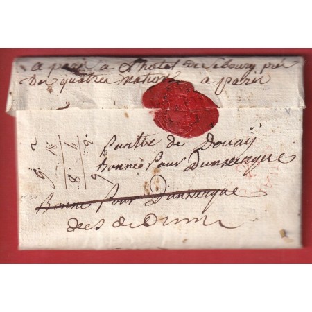 DEBOURSE ROND ROUGE FLEUR DE LYS DOUAI NORD  MANUSCRIT HYERES TOULON + LN°1A DEBOURSE DUNKERQUE TRES RARE INDICE 30