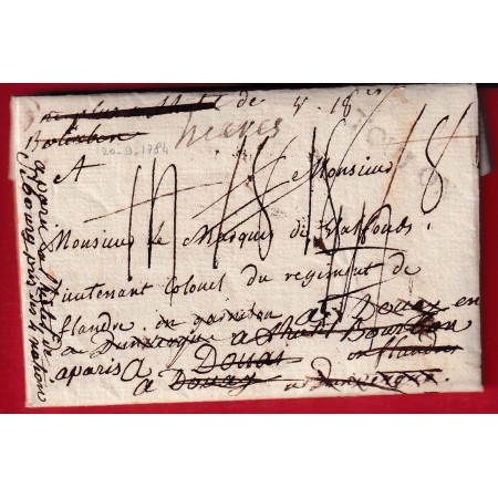 DEBOURSE ROND ROUGE FLEUR DE LYS DOUAI NORD  MANUSCRIT HYERES TOULON + LN°1A DEBOURSE DUNKERQUE TRES RARE INDICE 30