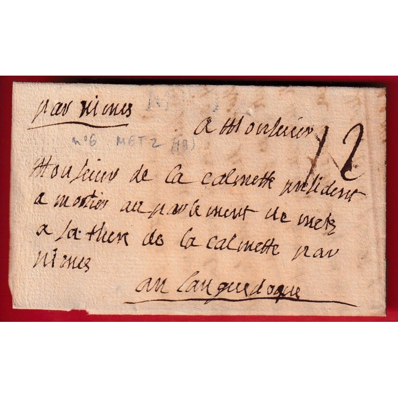 MARQUE METZ A SEC MOSELLE 28mm LN°6 INDICE 19 NIMES GARD