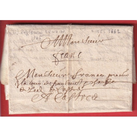 MARQUE FRANC PP DE NIMES EN 1662 GARD EQUIVALENT LENAIN N°10 INDICE 22 POUR CASTRES TARN