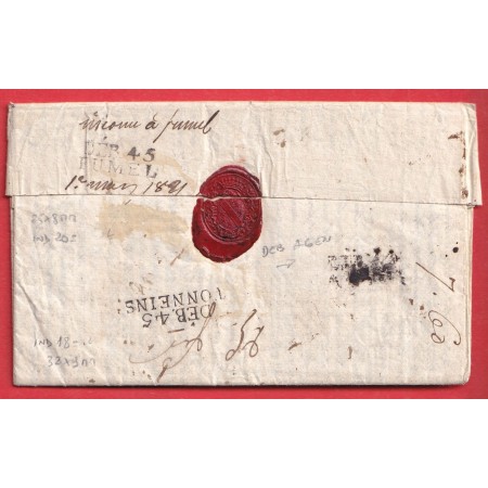 TRIPLE DEBOURSE DEB 45 FUMEL TONNEINS AGEN LOT ET GARONNE 1821 CAVAGNAN CASTEL JALOUX