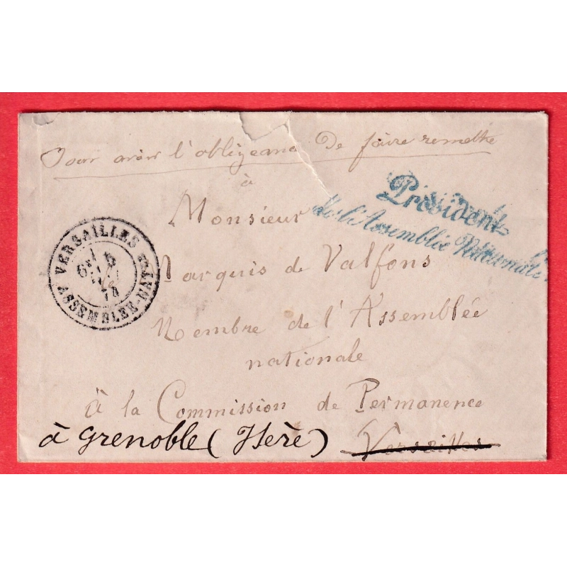 CAD VERSAILLES ASSEMBLEE NATIONALE FRANCHISE PRESIDENT DE L'ASSEMBLEE NATIONALE REEXP GRENOBLE ISERE CHARENTE INFERIEURE