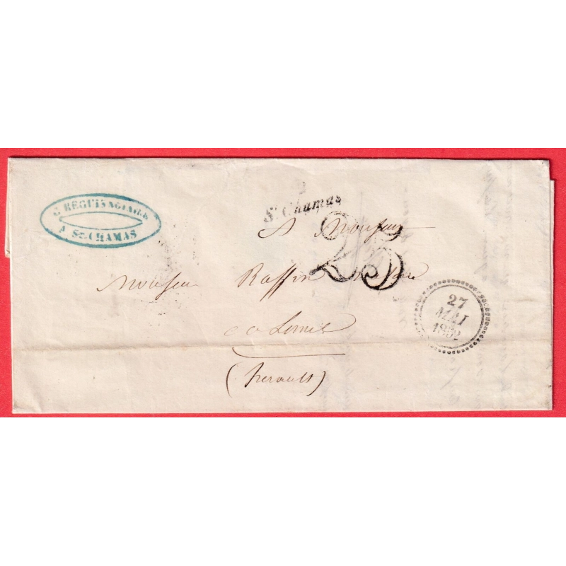 CURSIVE 12 ST CHAMAS BOUCHES DU RHONE DATEUR B 1852 INDICE 11 LUNEL HERAULT