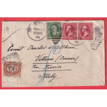 COVINGTON USA ETATS UNIS 1902 TAXE 50C VITTORIO TREVISO TAXE CRAYON 5