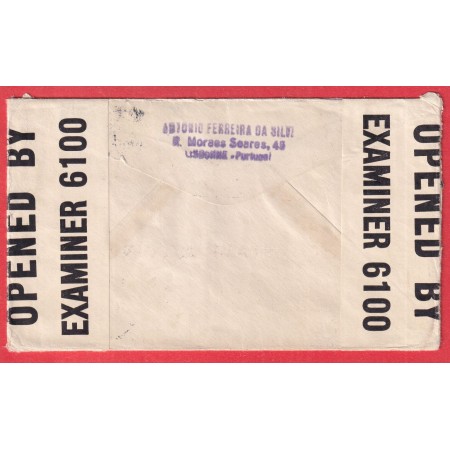 PORTUGAL LISBOA LISBONNE 1941 SPRINGFIED USA ETATS UNIS CENSURE CENSOR WW2