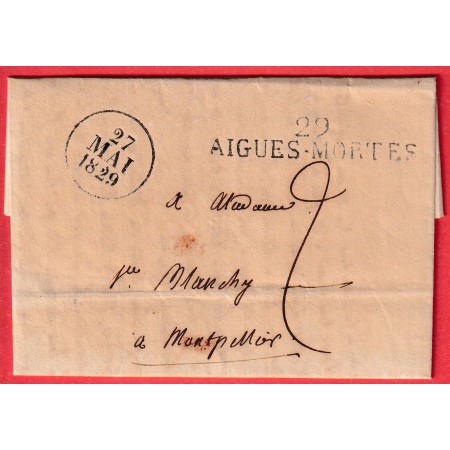 MARQUE 29 AIGUES MORTES GARD 1829 POUR MONTPELLIER INDICE 9