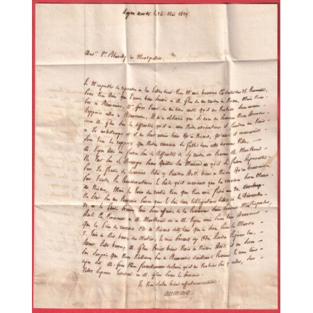 MARQUE 29 AIGUES MORTES GARD 1829 POUR MONTPELLIER INDICE 9