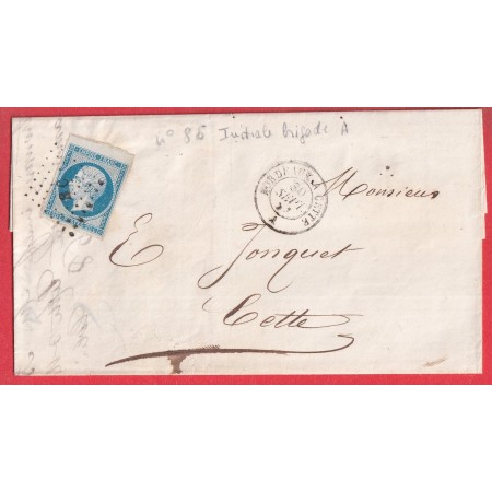 N°14 BDF AMBULANT BORDEAUX A CETTE LOSANGE BC TEXTE DE BORDEAUX POUR CETTE