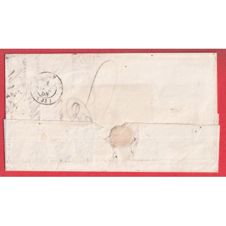 N°14 BDF AMBULANT BORDEAUX A CETTE LOSANGE BC TEXTE DE BORDEAUX POUR CETTE