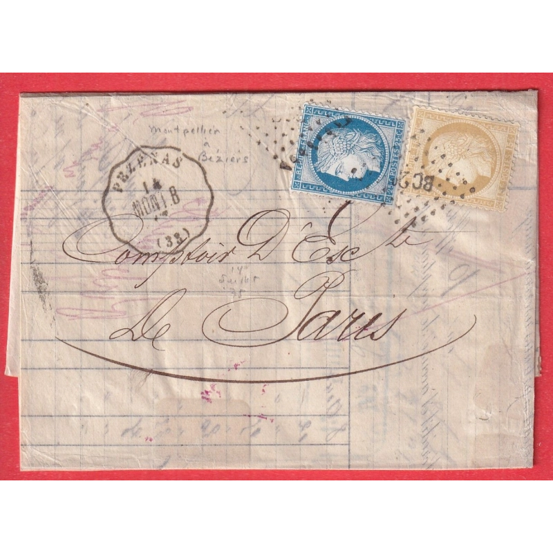 N°55 60 CONVOYEUR STATION PEZENAS HERAULT POUR PARIS ETIQUETTE PUB