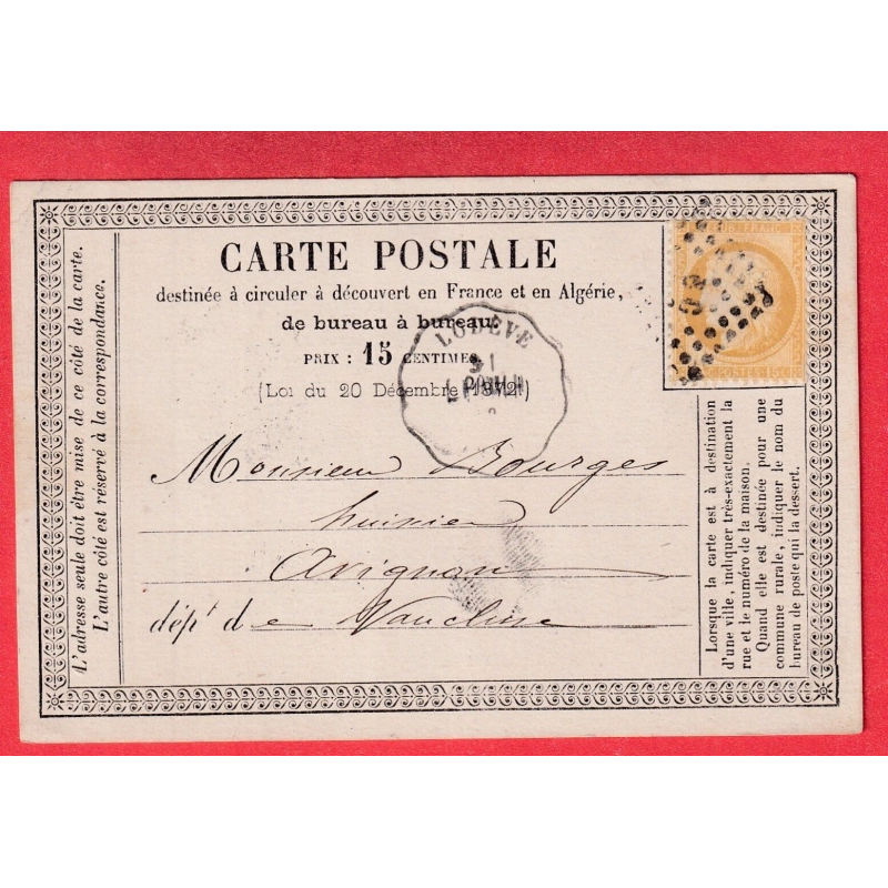 N°55 CONVOYEUR STATION LODEVE HERAULT LIGNE L.PAULH INDICE 11 CARTE PRECURSEUR POUR AVIGNON