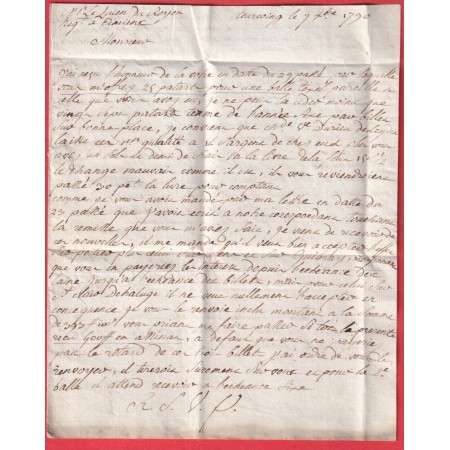 MARQUE TOURCOING NORD LN°2 1790 INDICE 18 POUR AMIENS SOMME