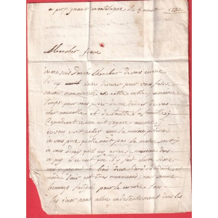 MARQUE DE PERPIGNAN PYRENEES ORIENTALES LN°2 1732 POUR LE DORAT HAUTE VIENNE MENTION EN LIMOUSIN