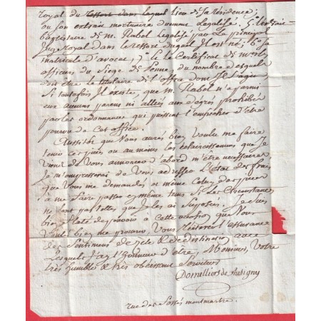 DEBOURSE MANUSCRIT DEB DE VILLENEUVE D'AGEN 1786 LN°7 INDICE 20 REEXP PENNE D'AGENNOIS