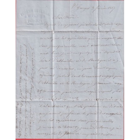 N°22 GC 3625 ST GEORGES D'ORQUES HERAULT CAD TYPE 22 RETOUR ENVOYEUR EN ROUGE 3219 ROUEN SEINE INFERIEURE