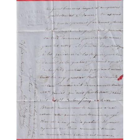 N°22 GC 3625 ST GEORGES D'ORQUES HERAULT CAD TYPE 22 RETOUR ENVOYEUR EN ROUGE 3219 ROUEN SEINE INFERIEURE