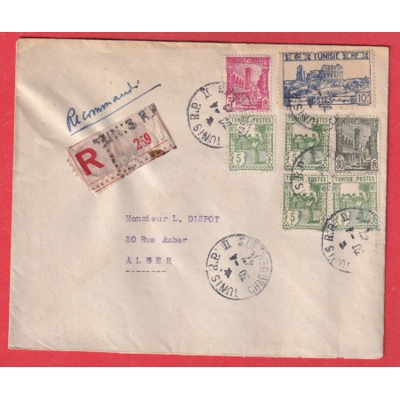 TUNISIE TUNIS RP CHARGEMENT II 1947 POUR ALGER ALGERIE