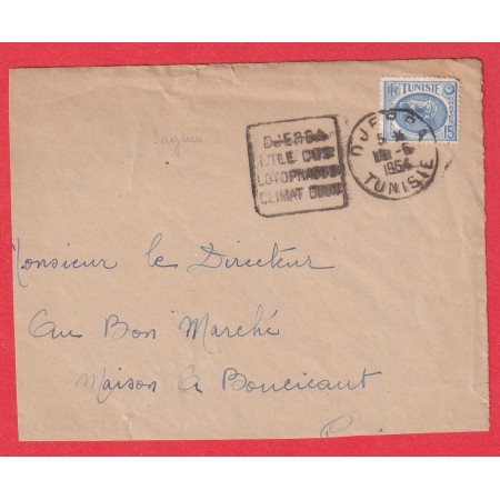 TUNISIE DAGUIN DJERBA 1954 DEVANT DE LETTRE FRONT COVER