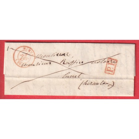 CAD TYPE 15B ROUGE NIMES GARD 1847 LUNEL HERAULT INDICE 10