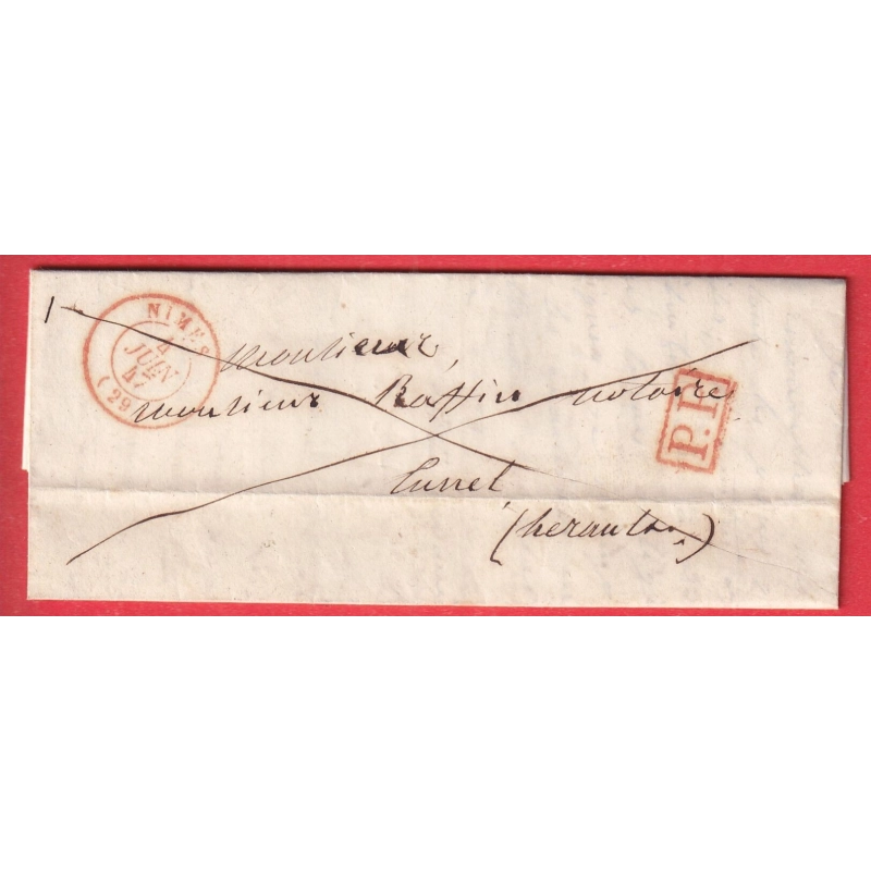 CAD TYPE 15B ROUGE NIMES GARD 1847 LUNEL HERAULT INDICE 10