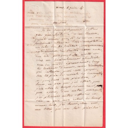 CAD TYPE 15B ROUGE NIMES GARD 1847 LUNEL HERAULT INDICE 10