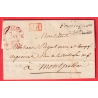 CURSIVE GRATTEE 33 FRONTIGNAN HERAULT 1835 CAD TYPE 12 ROUGE + PP EN ROUGE