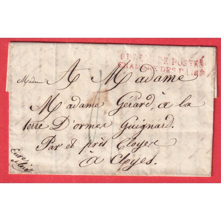 MARQUE BUREAU DE POSTES CHAMBRE DES PAIRS POUR CLOYES SUR LE LOIR EURE ET LOIR