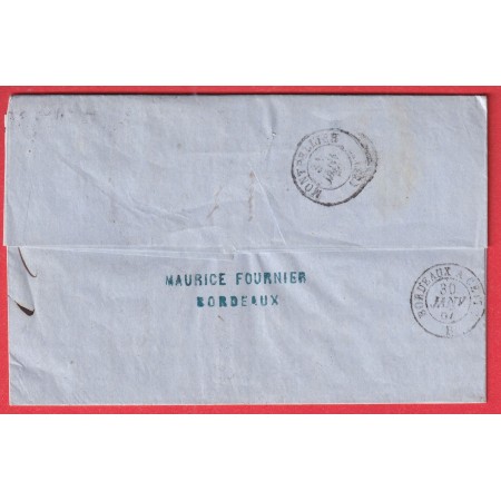 N°22 BORDEAUX BOITE MOBILE 1867 POUR MONTPELLIER