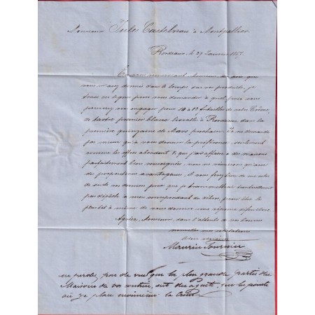 N°22 BORDEAUX BOITE MOBILE 1867 POUR MONTPELLIER