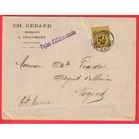 N°96 SEUL SUR PAPIER AFFAIRES ANNOTES CHAUMONT HAUTE MARNE POUR NOGENT