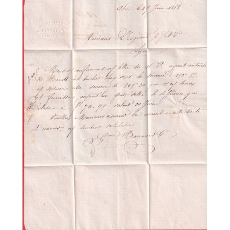 N°29 CAD TYPE 15 BESSEGES BOITE MOBILE GARD POUR LYON TEXTE ALAIS ALES