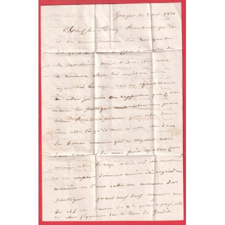 CURSIVE 45 PRAYSSAS LOT ET GARONNE 1850 TAXE 2 FABRICATION LOCALE POUR BORDEAUX INDICE 14