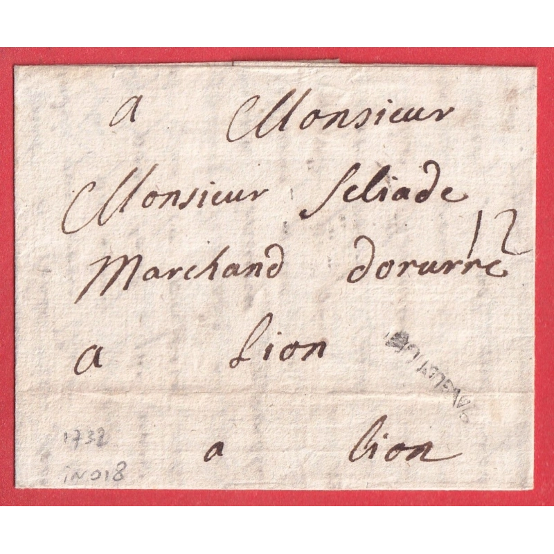 MARQUE LUNEV LUNEVILLE LN°1 1732 INDICE 18 MEURTHE ET MOSELLE POUR LYON