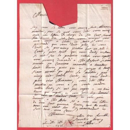 MARQUE LUNEV LUNEVILLE LN°1 1732 INDICE 18 MEURTHE ET MOSELLE POUR LYON