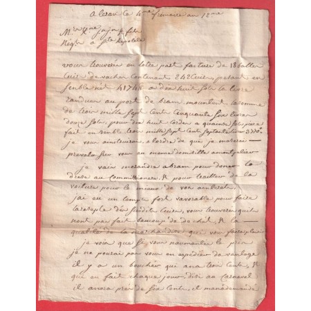 DEBOURSE DEB MONTPELLIER HERAULT 64X3 1804 INDICE 18 DEPART MIREPOIX ARIEGE