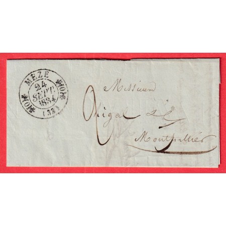 CAD TYPE 11 MEZE HERAULT TRES BELLE FRAPPE 1834 POUR MONTPELLIER