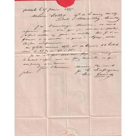 N°65 77 CAPESTANG HERAULT BOITE RURALE B QUARANTE POUR MARSEILLAN NOILLY PRAT MARSEILLE