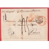 ETATS UNIS NEW YORK 1850 TAXE 45 VOIE ANGLAISE VIA LIVERPOOL STEAMER AMERICA 1850 POUR PARIS